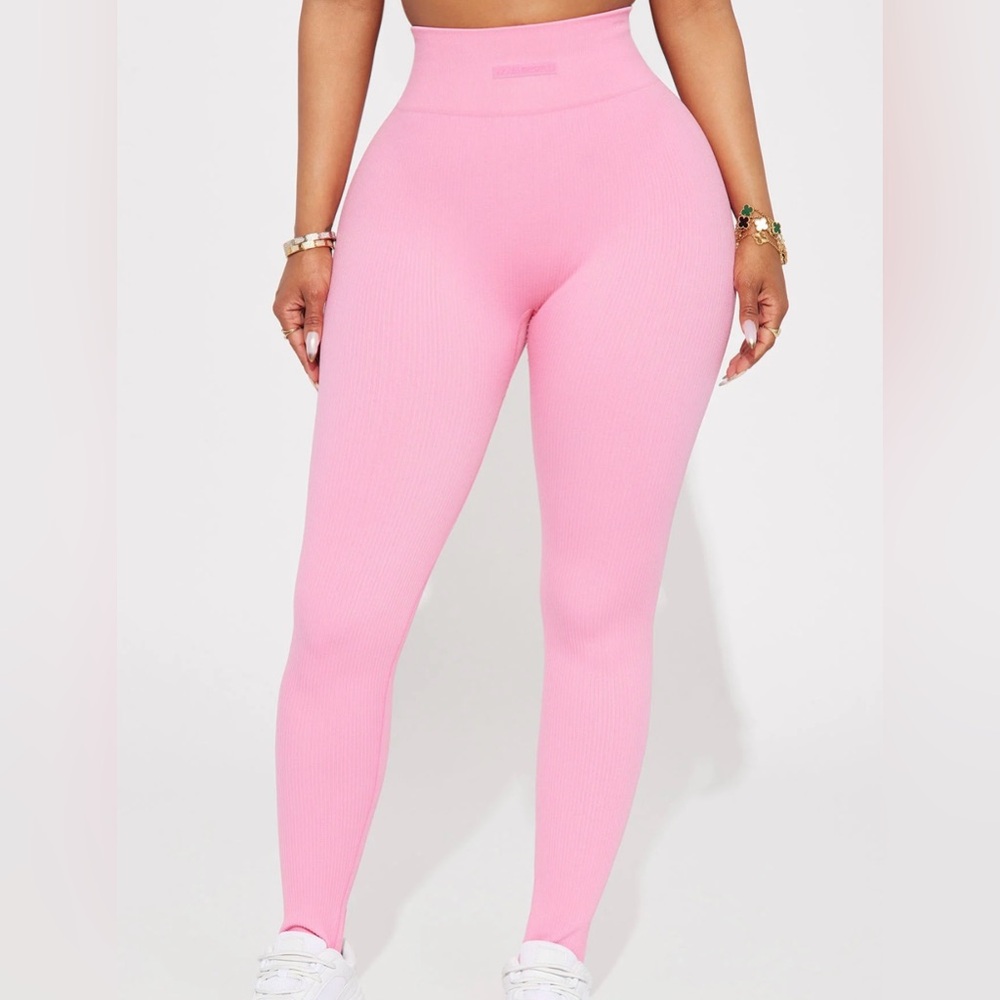 New Fashion Nova Seamless tights Size medium pink - Picture 2 of 4
